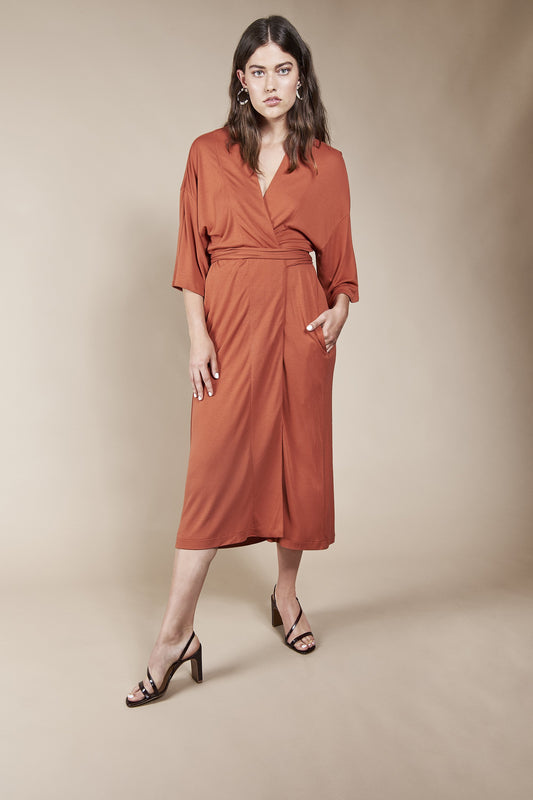 shop airi rust dress by JAN’N JUNE on thegreenlabels.com
