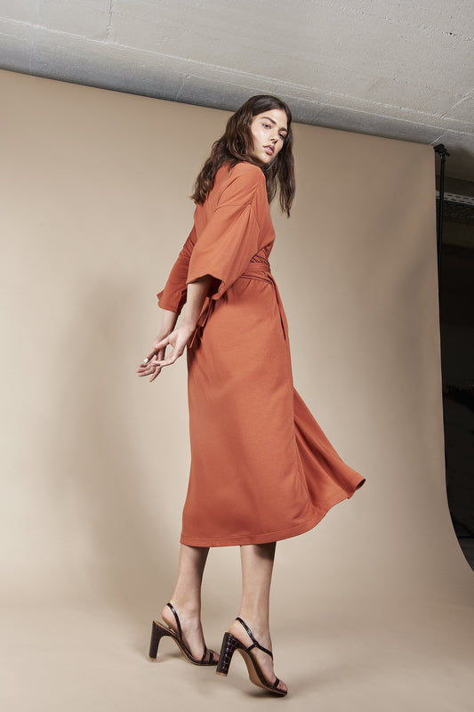 shop airi rust dress by JAN’N JUNE on thegreenlabels.com