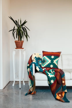 shop native plaid turquoise by alpaca loco at thegreenlabels