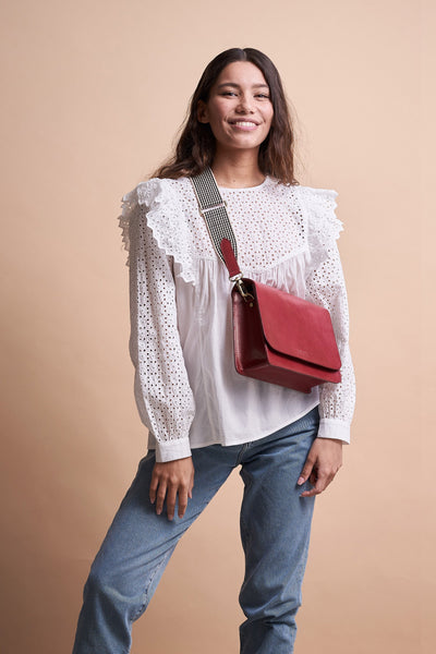 audrey ruby classic leather by O My Bag on thegreenlabels