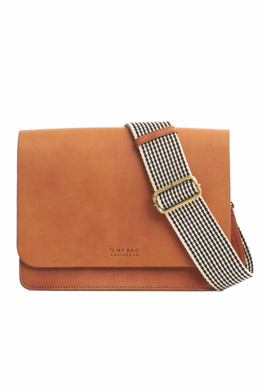 audrey cognac classic leather by O My Bag on thegreenlabels