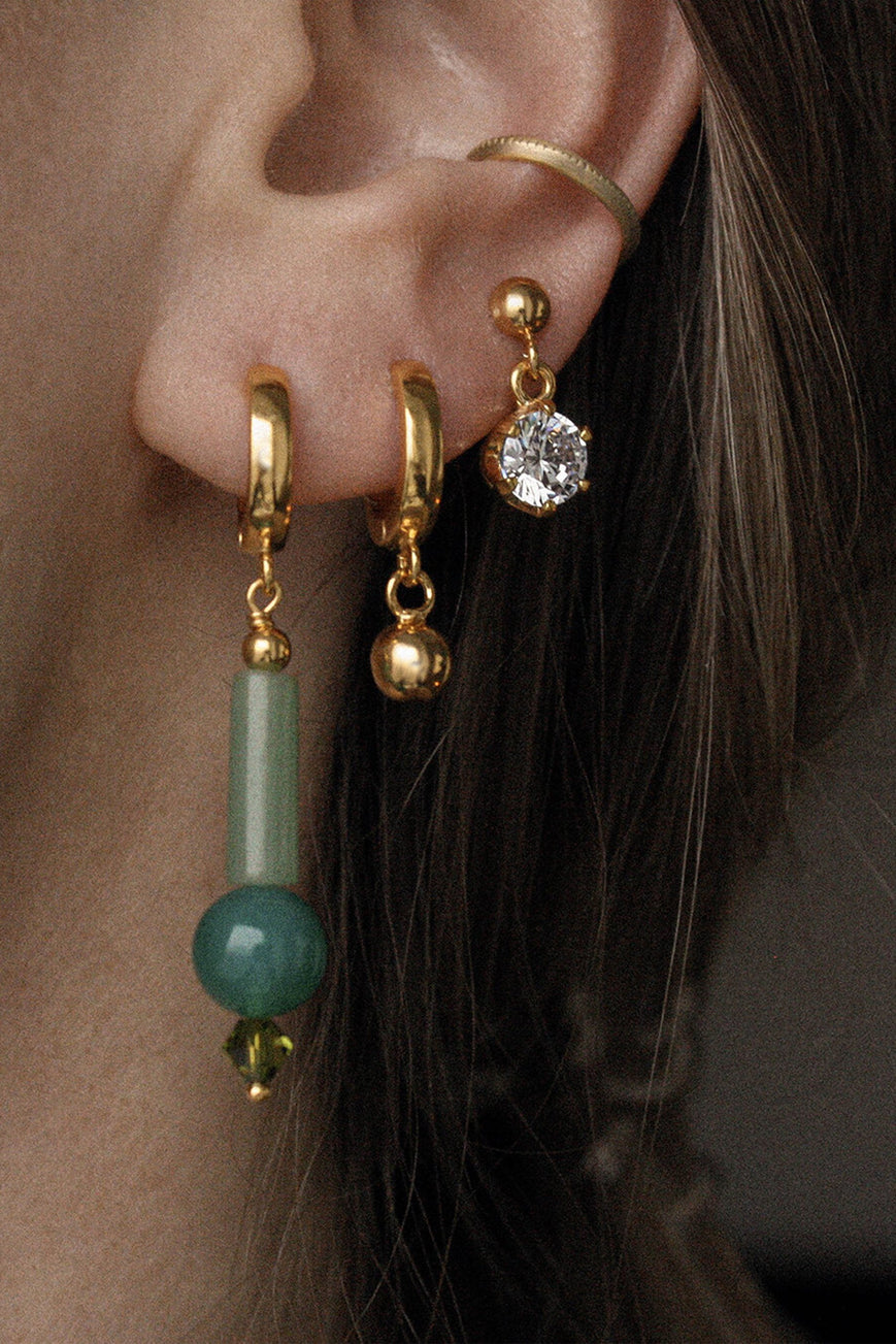 shop aventurine hoop gold by Neinties at thegreenlabels