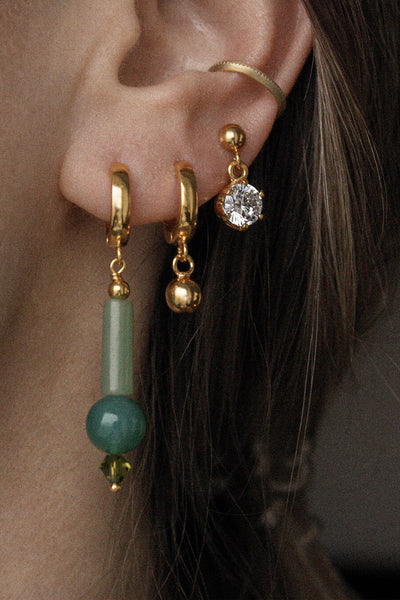 shop aventurine hoop gold by Neinties at thegreenlabels
