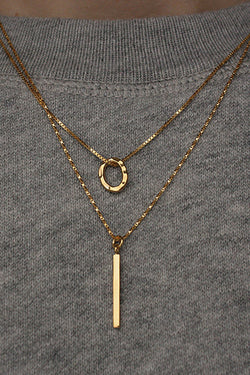 Shop balance necklace gold by Neinties on thegreenlabels
