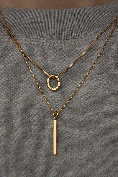 Shop balance necklace gold by Neinties on thegreenlabels