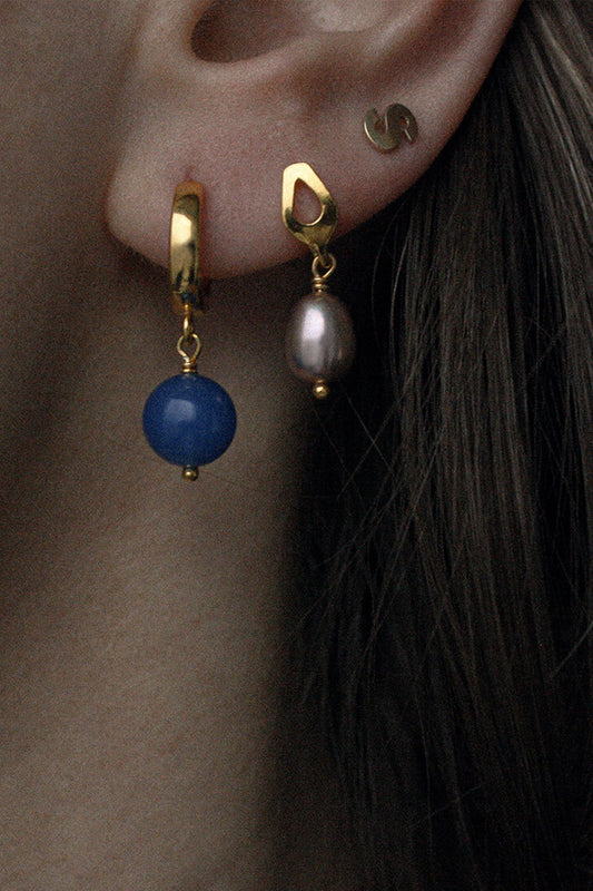 shop blue agate hoop gold by Neinties at thegreenlabels