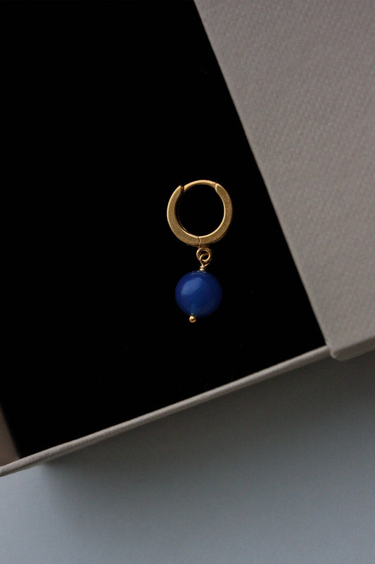 shop blue agate hoop gold by Neinties at thegreenlabels