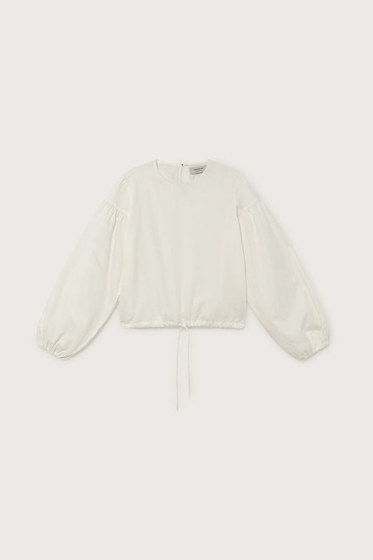 Shop boann blouse white by Thinking Mu at thegreenlabels