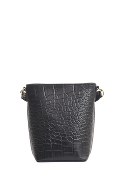 Shop bobbi bucket bag black classic croco leather by O My Bag at thegreenlabels
