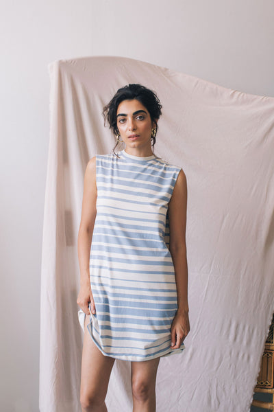 Shop tee dress stripes by Cossac on thegreenlabels