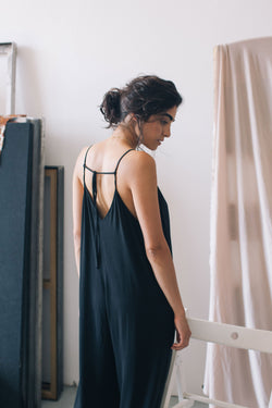 Shop sleeveless jumpsuit black by Cossac on thegreenlabels