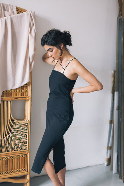 Shop string bodycon dress black by Cossac on thegreenlabels