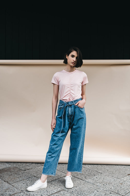 shop silk pink tee on thegreenlabels.com