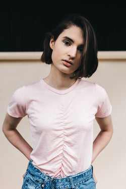shop silk pink tee on thegreenlabels.com