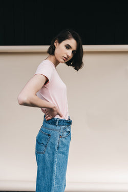 shop silk pink tee on thegreenlabels.com