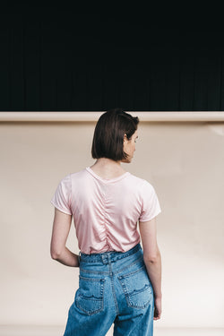 shop silk pink tee on thegreenlabels.com