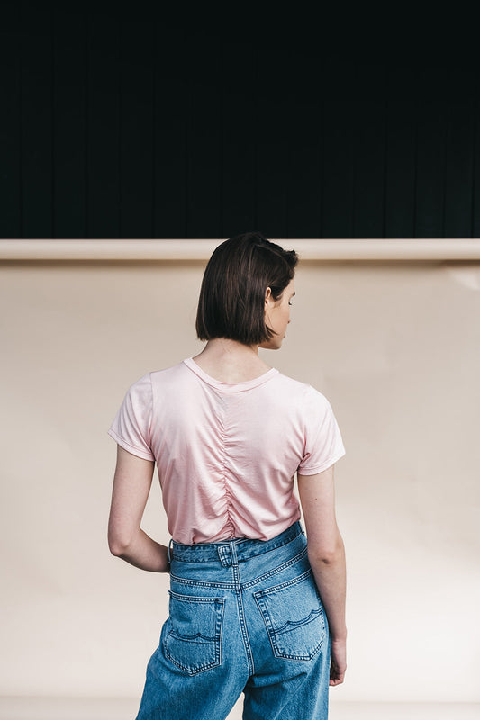 shop silk pink tee on thegreenlabels.com