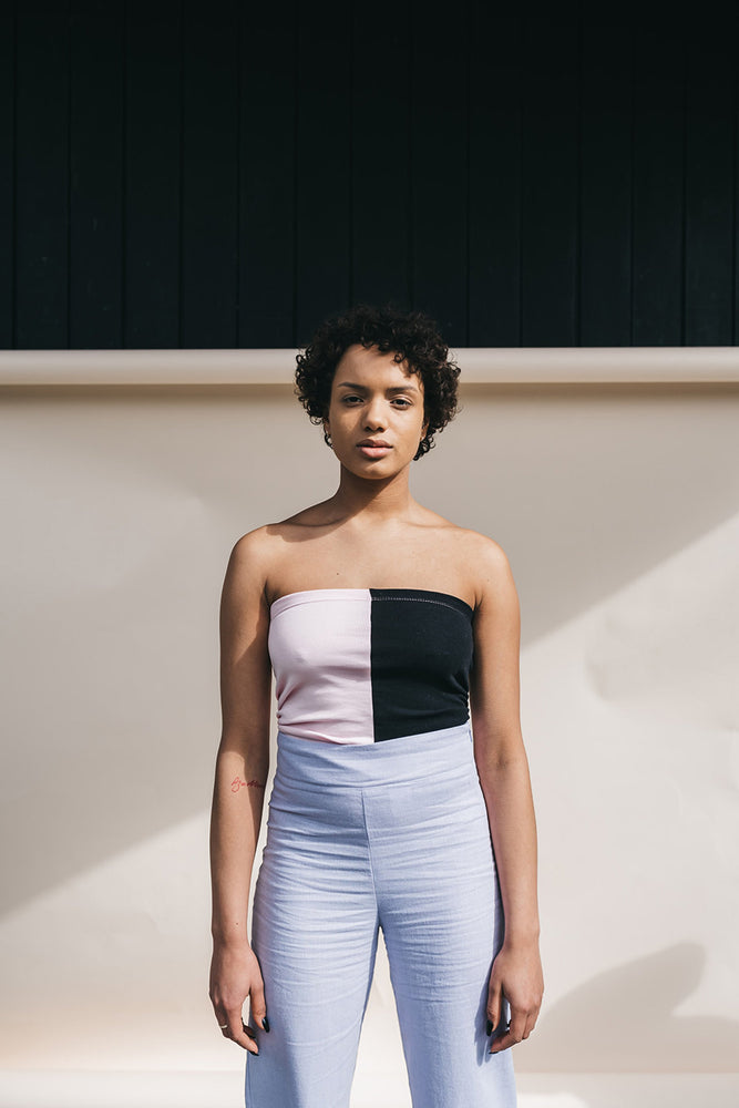 Shop tube top black & pink by Signe on thegreenlabels