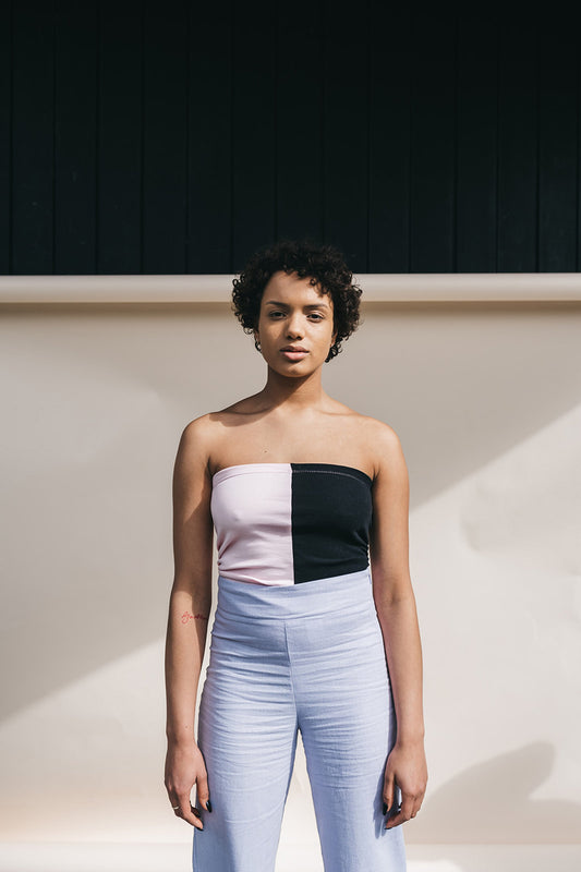 Shop tube top black & pink by Signe on thegreenlabels
