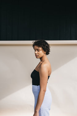 Shop tube top black & pink by Signe on thegreenlabels