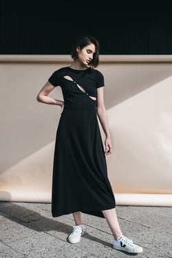 shop luna rib tee black on thegreenlabels.com