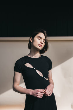 shop luna rib tee black on thegreenlabels.com