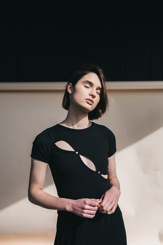 shop luna rib tee black on thegreenlabels.com