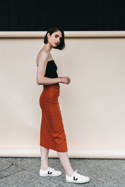Shop balos skirt rust by Rita Row on thegreenlabels