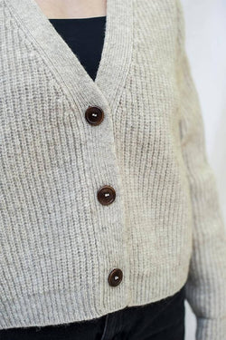 anna wool cardigan beige