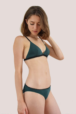 la  ¯ta bralette dark green by Olly Lingerie on thegreenlabels