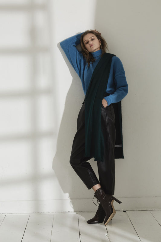 shop woven scarf forest green at thegreenlabels