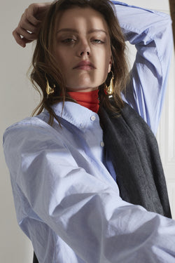 shop woven scarf dark grey at thegreenlabels
