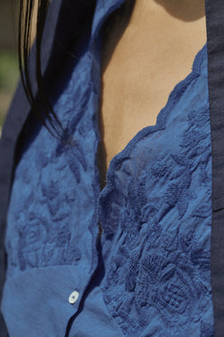 tamar azure blue top by Frisur on thegreenlabels