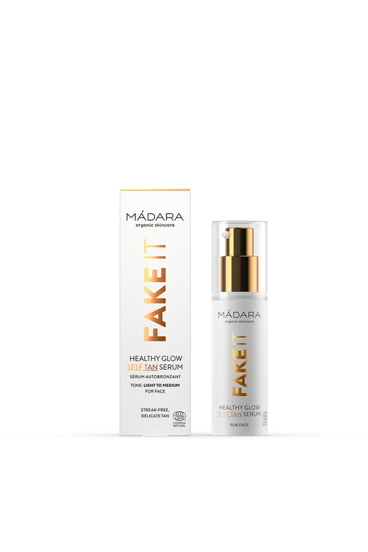 fake it natural self tan serum face by Mádara on thegreenlabels.com