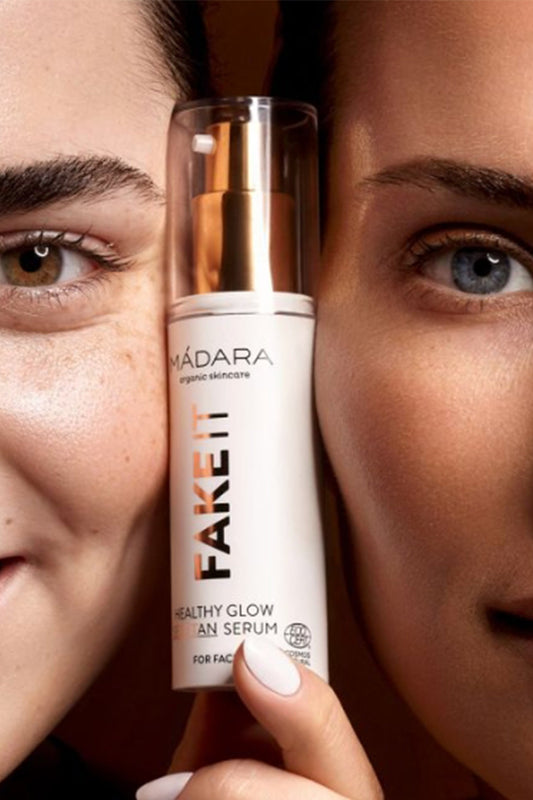 fake it natural self tan serum face by Mádara on thegreenlabels.com