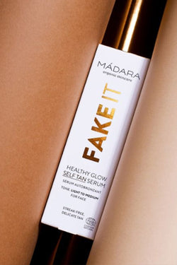 fake it natural self tan serum face by Mádara on thegreenlabels.com