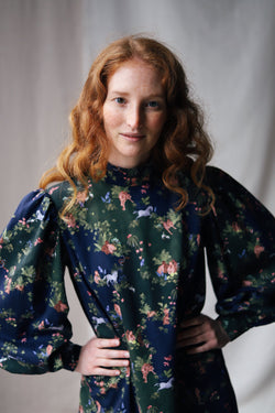 Shop flora paradise dress by Thinking Mu at thegreenlabels