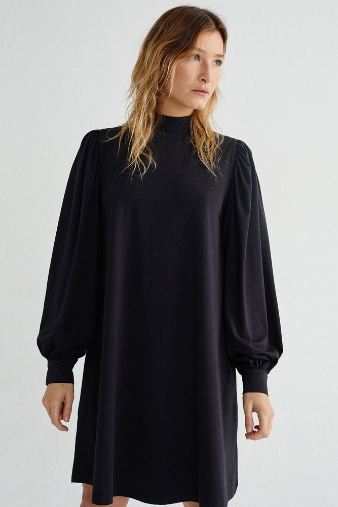 Shop flora black dress by Thinking Mu at thegreenlabels