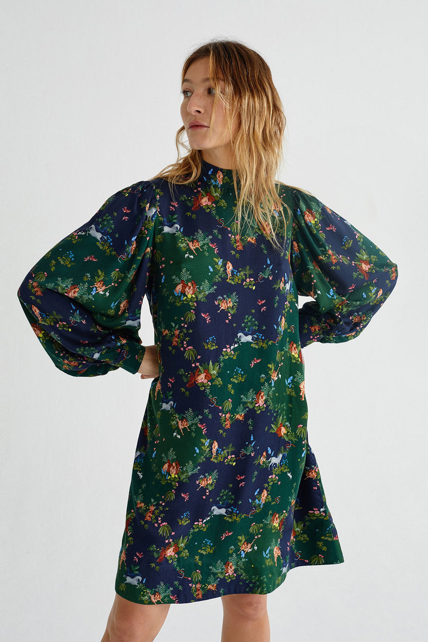 Shop flora paradise dress by Thinking Mu at thegreenlabels