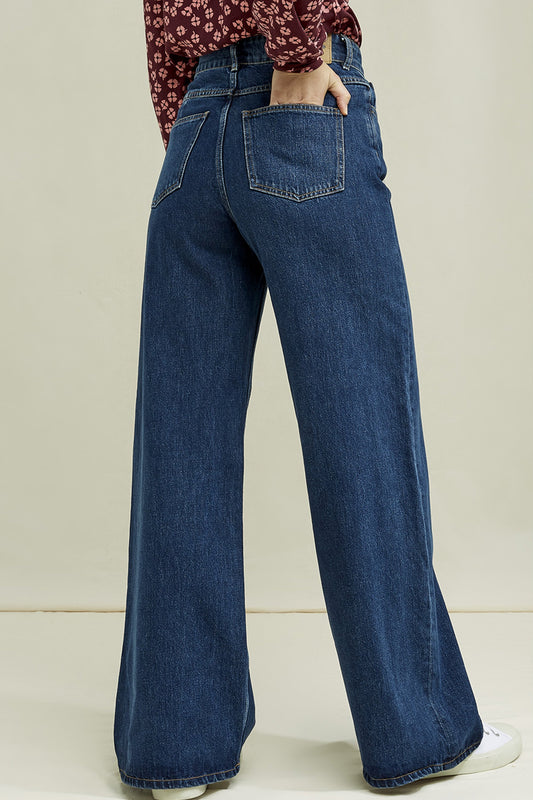 flora wide leg jeans by People Tree on thegreenlabels.com