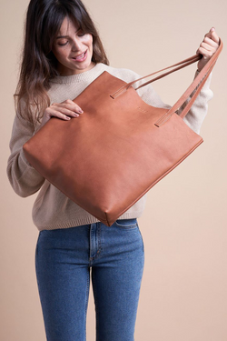 Georgia shopper wild oak soft grain leather by O My Bag on thegreenlabels