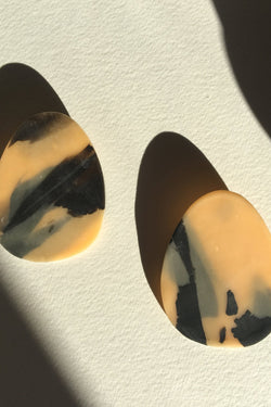 Shop golden drop earrings by Hello Zephyr on thegreenlabels.com