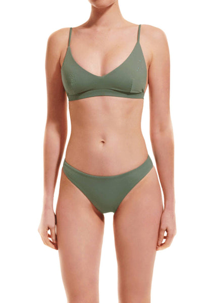 triangle bikini top | army green