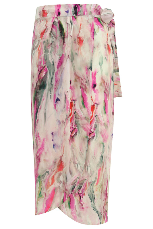 shop wrap skirt aquarelle print by Cossac at thegreenlabels