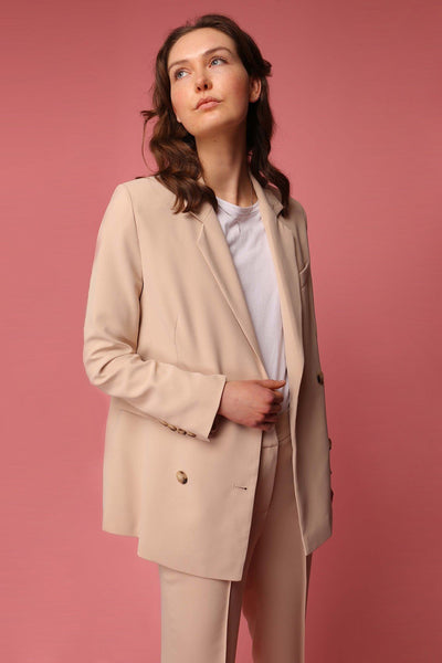 shop jacket almond beige by Capsule Studio at thegreenlabels.com