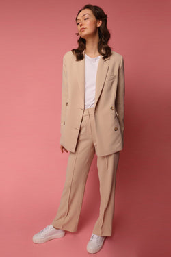 shop jacket almond beige by Capsule Studio at thegreenlabels.com