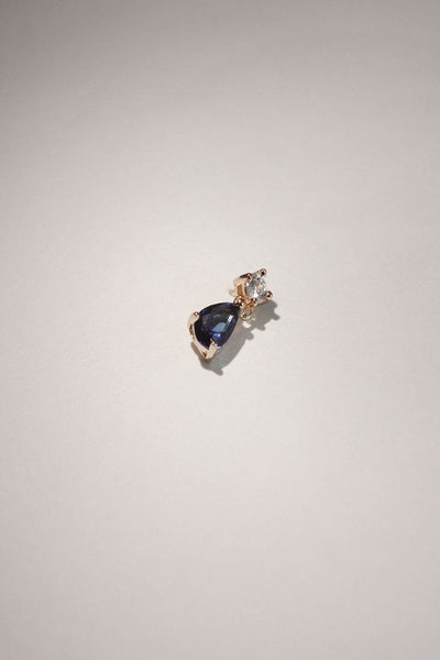 ivy earring blue gold <br> by Sunny Afternoon