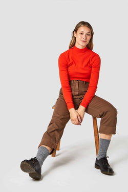 shop jacobina rib top orange by Kings Of Indigo at thegreenlabels.com