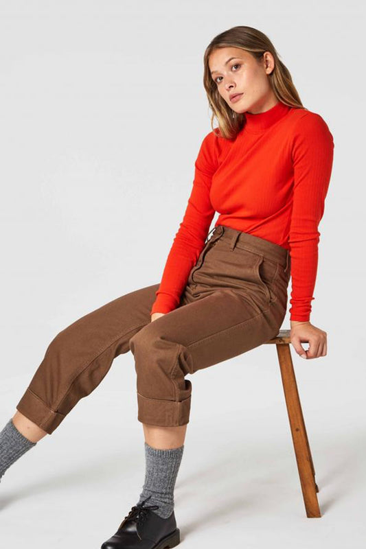shop jacobina rib top orange by Kings Of Indigo at thegreenlabels.com