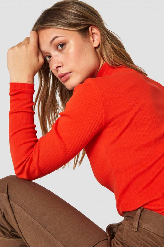 shop jacobina rib top orange by Kings Of Indigo at thegreenlabels.com